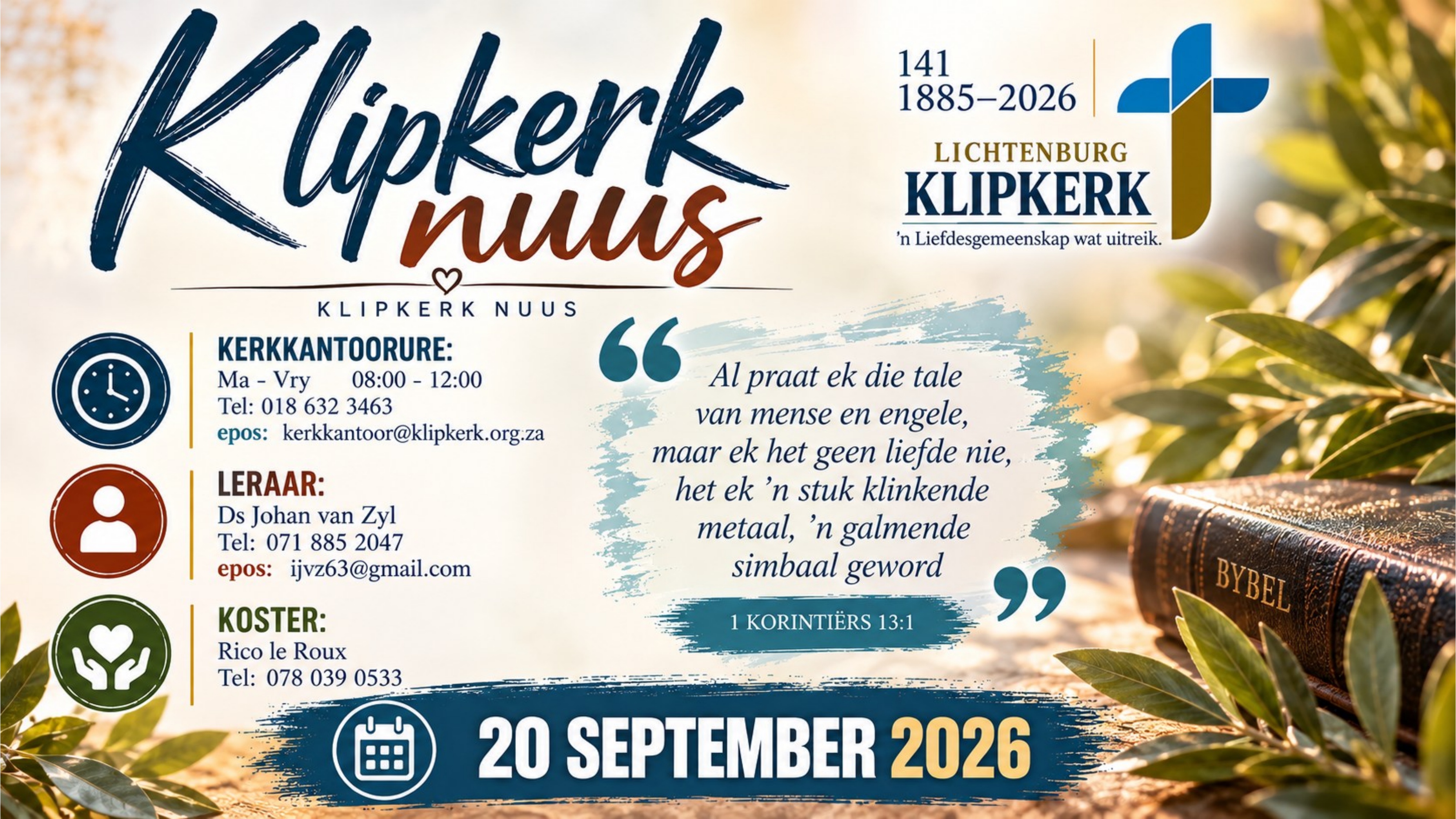 Weeknuus Lichtenburg N G Klipkerk, afkondigings